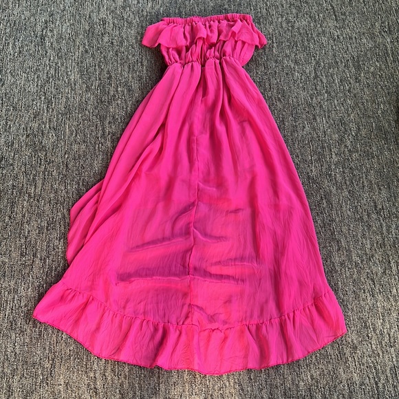 Pink Flowy High-Low Dress - Picture 4 of 6